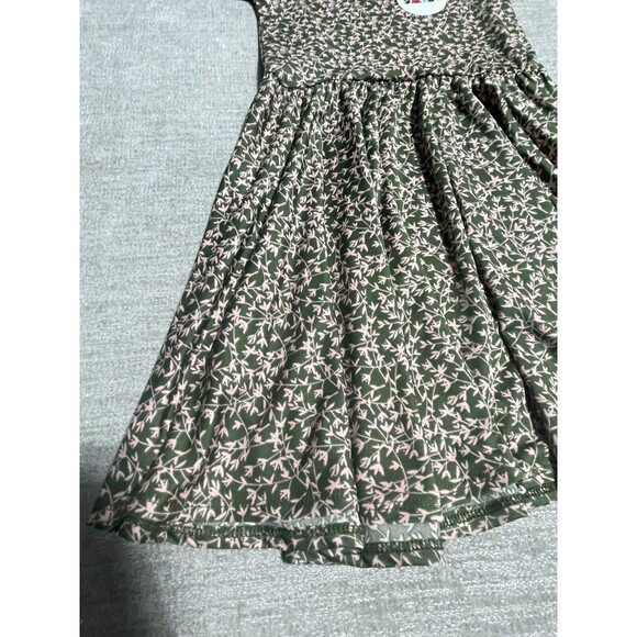Dot Dot Smile Dress Girl’s Size 7 Green Short Sleeve Floral Graphics - Picture 3 of 11